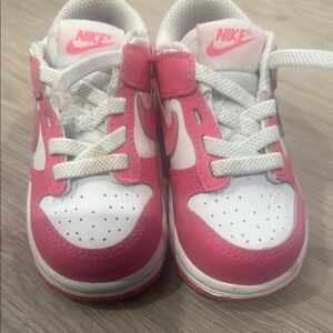 Nike Pink and White Sneakers with Chunky Design